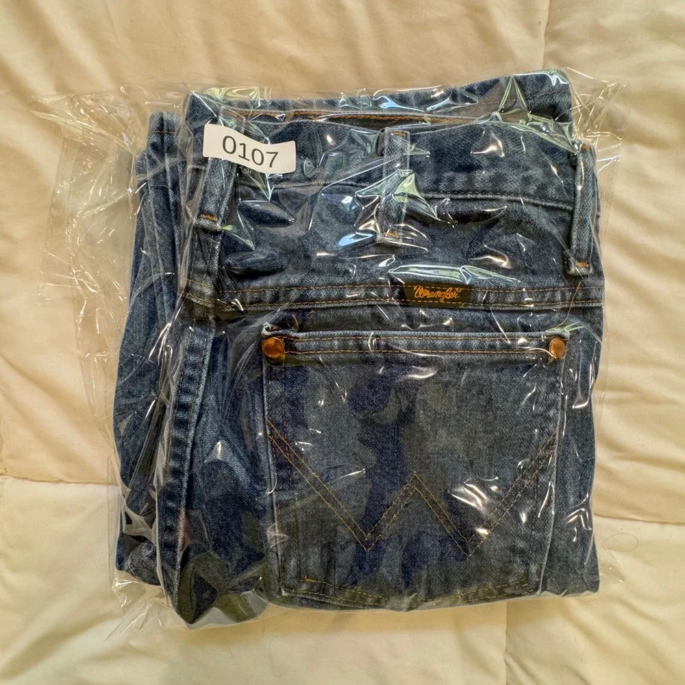 Vintage Y2K Wrangler 980DEN Straight Leg Blue Jeans 31x32 90s Western Cowboy